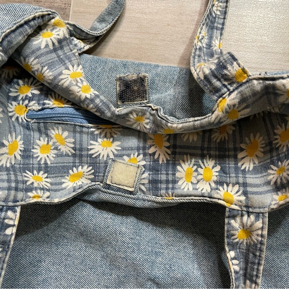 Vintage Disney Mickey Mouse Denim Tote Bag Flower Power - Picture 5 of 8